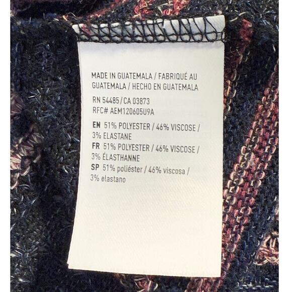 American Eagle Women's Striped Crop Top Multicolor Size Medium Keyhole Knit - Picture 7 of 7